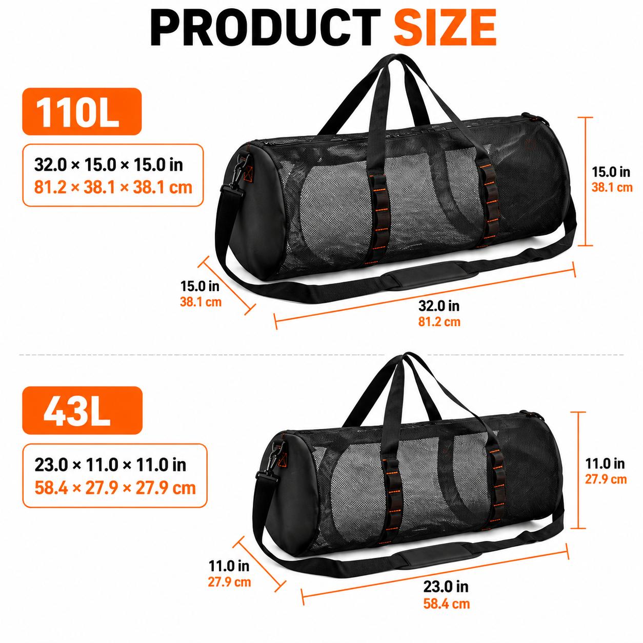 113L & 43L Mesh Scuba Travel D - đánh giá và giá Snorkeling Gear