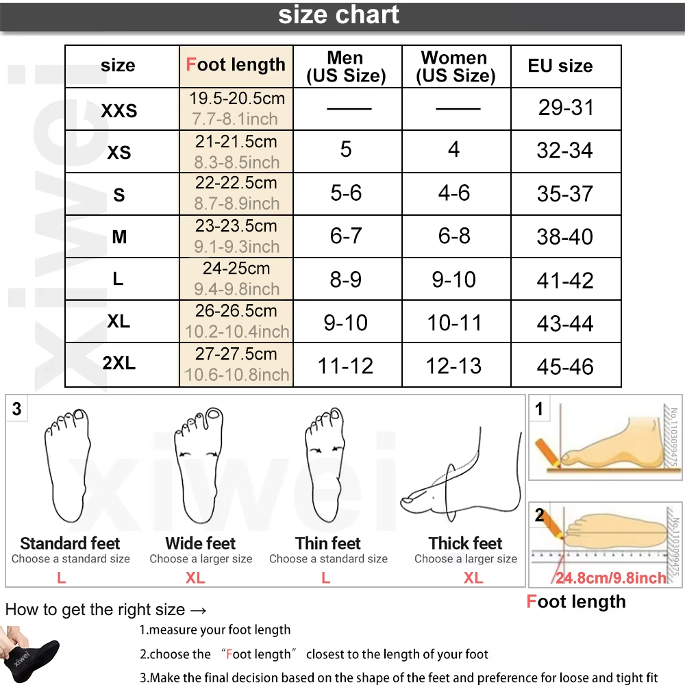 5mm Neoprene Socks 3mm Wetsuit - đánh giá và giá Flippers Swimming