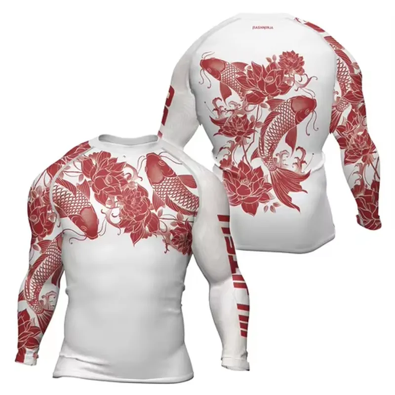 3D Long Sleeve Men's Retro Qui - đánh giá và giá Rash Guard